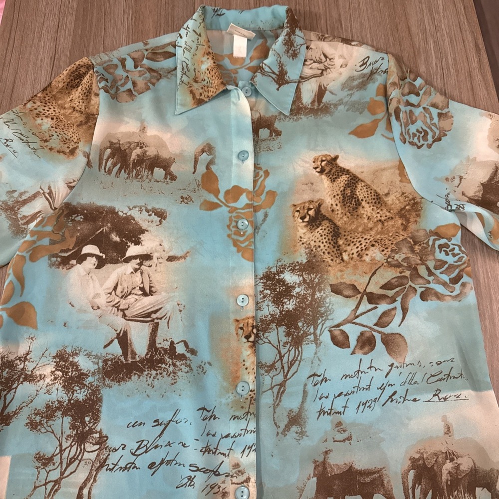 Aquasuit By La Perla Dress Swim Cover All Over Print Safari Made In Italy Sz 48
